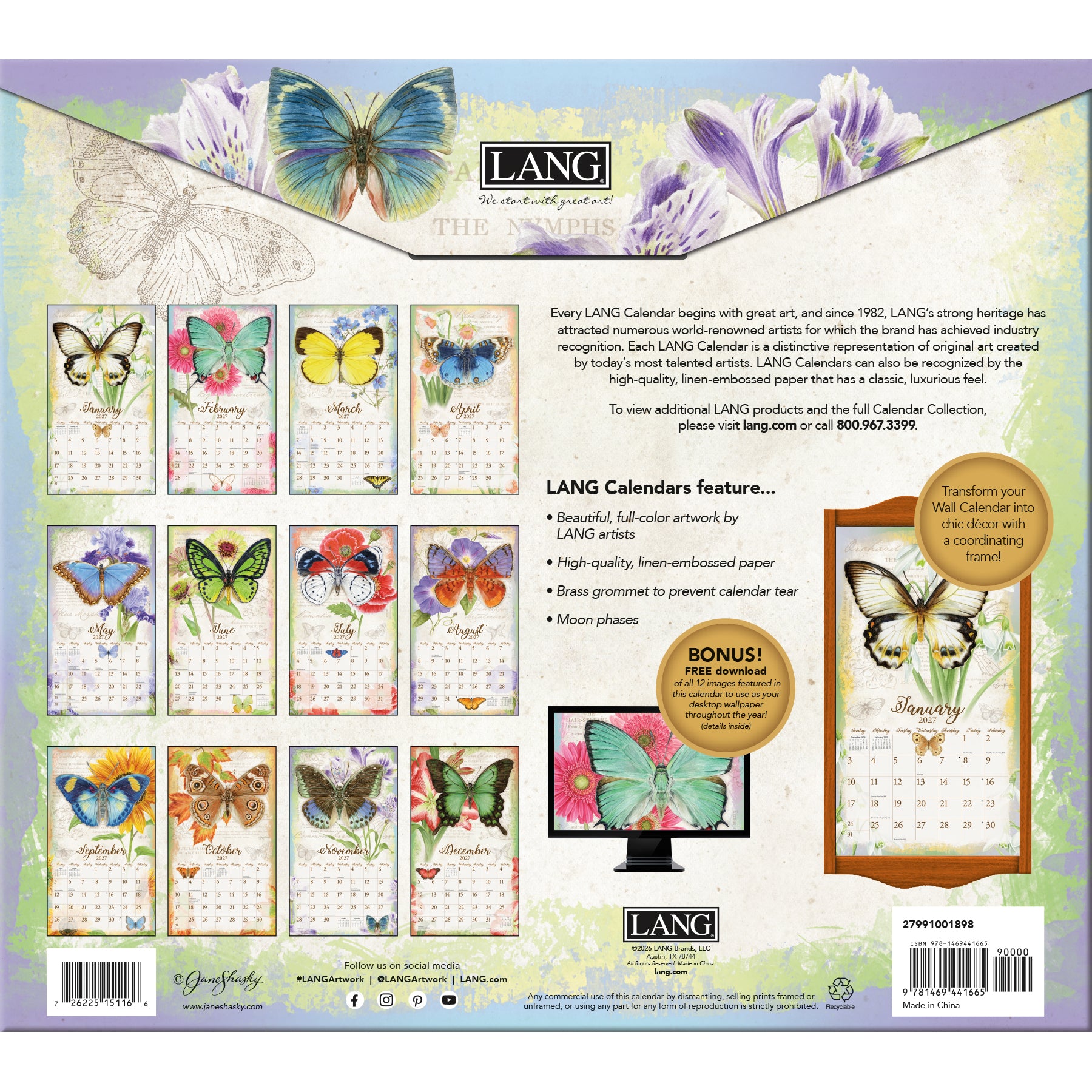 Butterflies 2027 | Wall Calendar