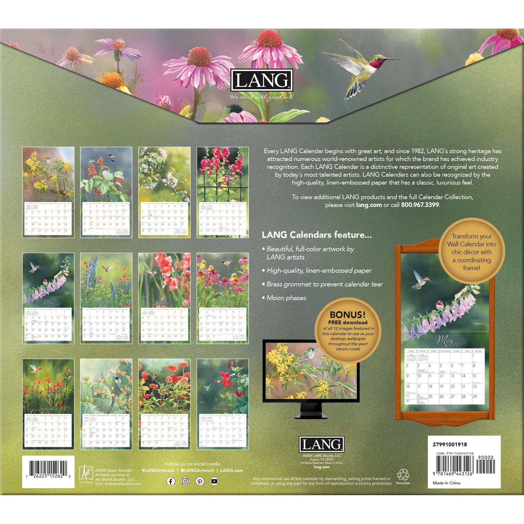Hummingbirds 2027 | Wall Calendar