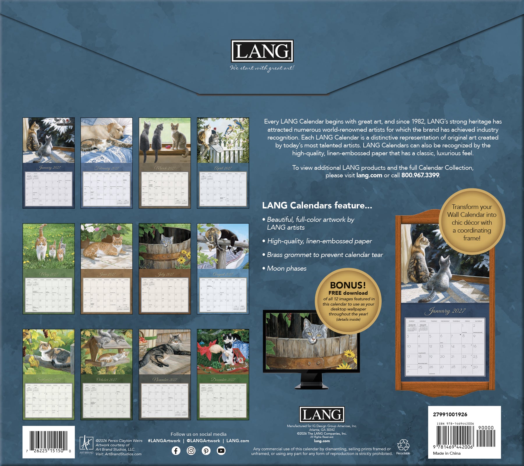 Love Of Cats 2027 | Wall Calendar