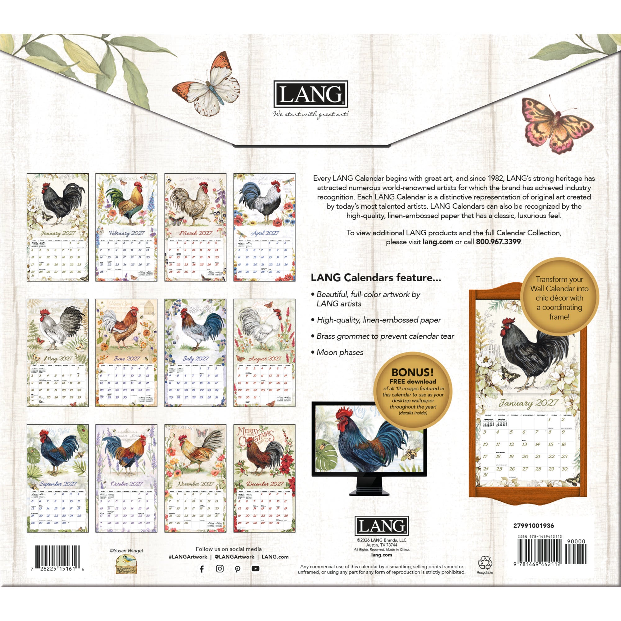 Proud Rooster 2027 | Wall Calendar