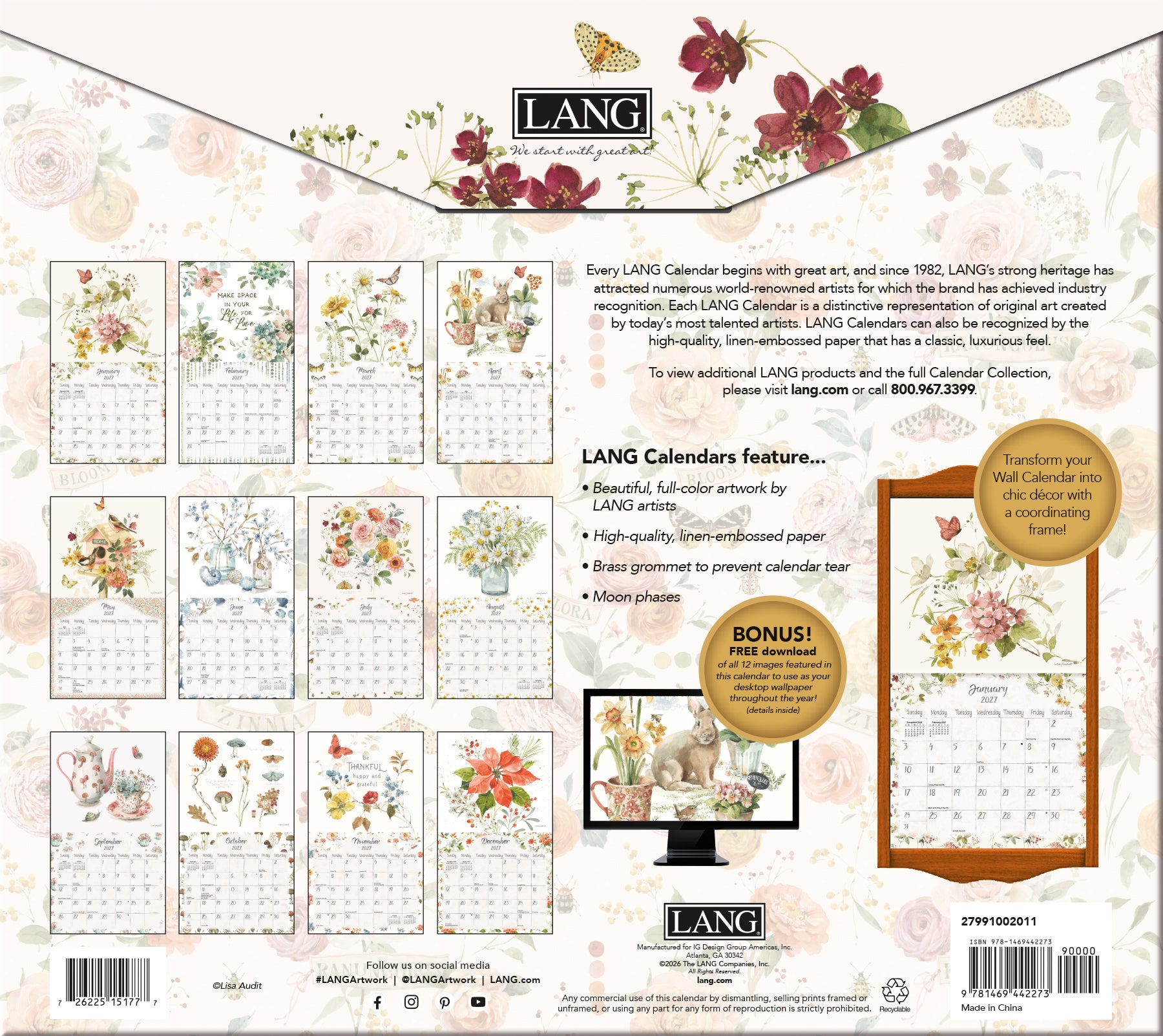 Watercolor Seasons 2027 | Wall Calendar