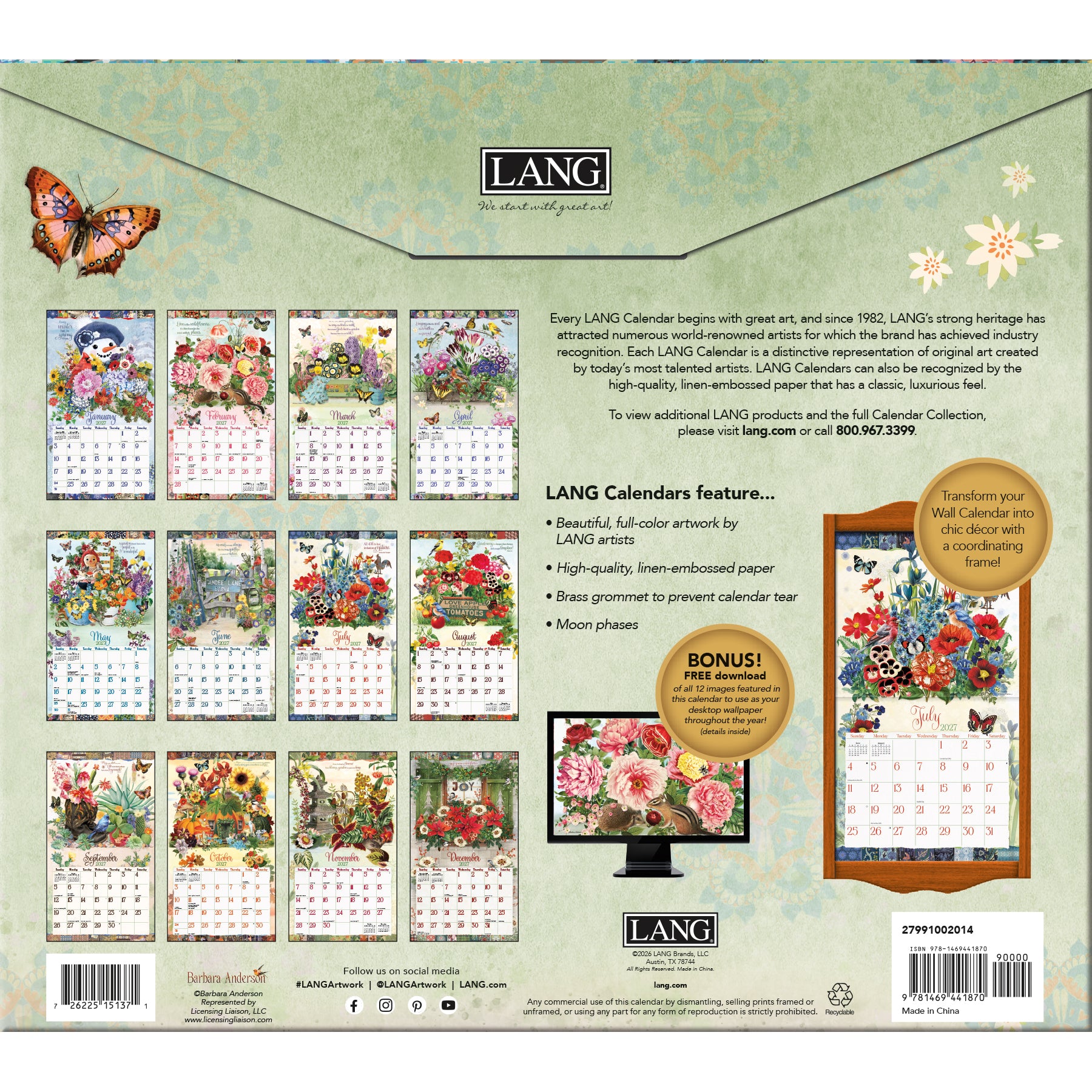 Garden Botanicals 2027 | Wall Calendar