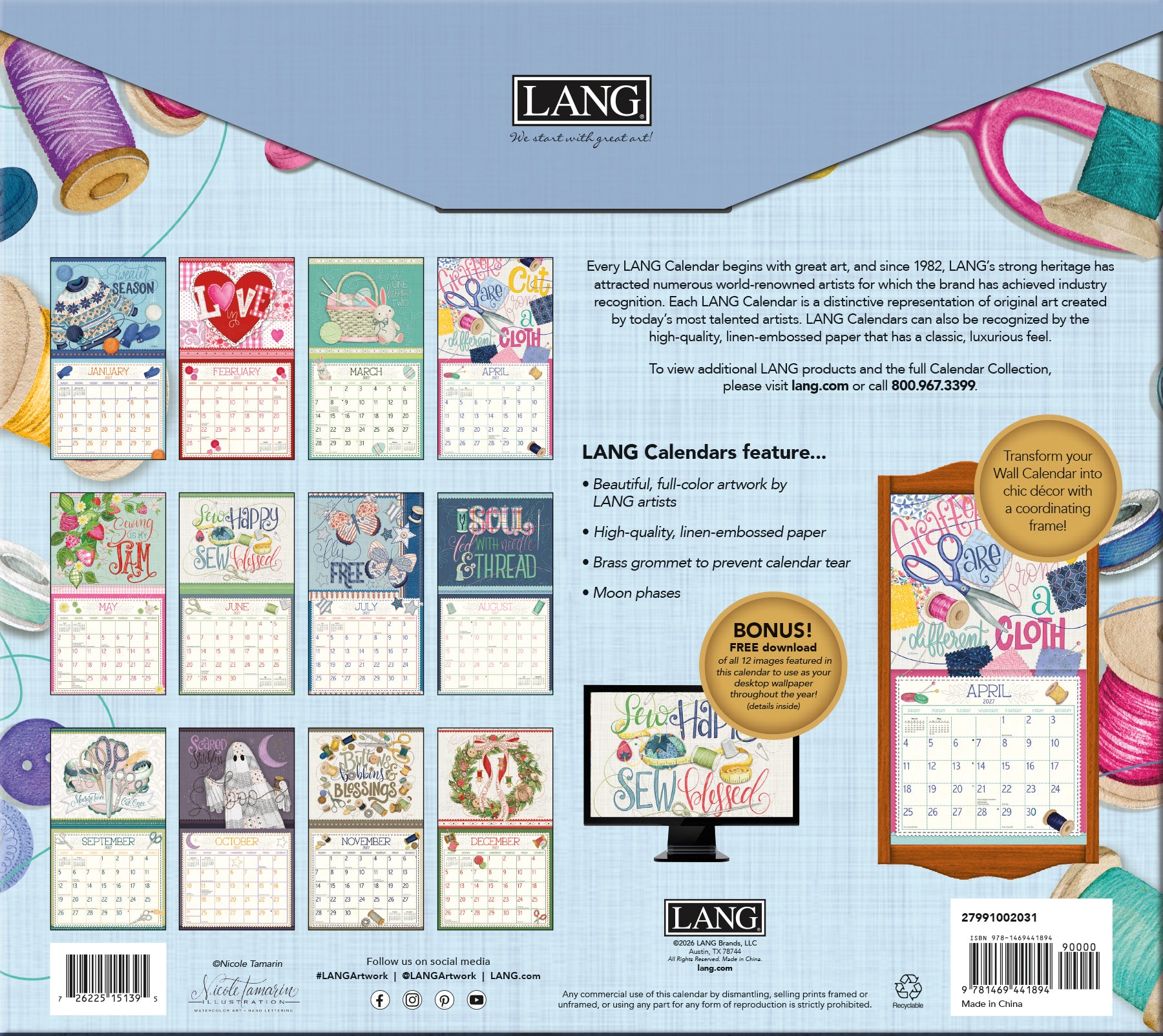 Handmade Happiness 2027 | Wall Calendar