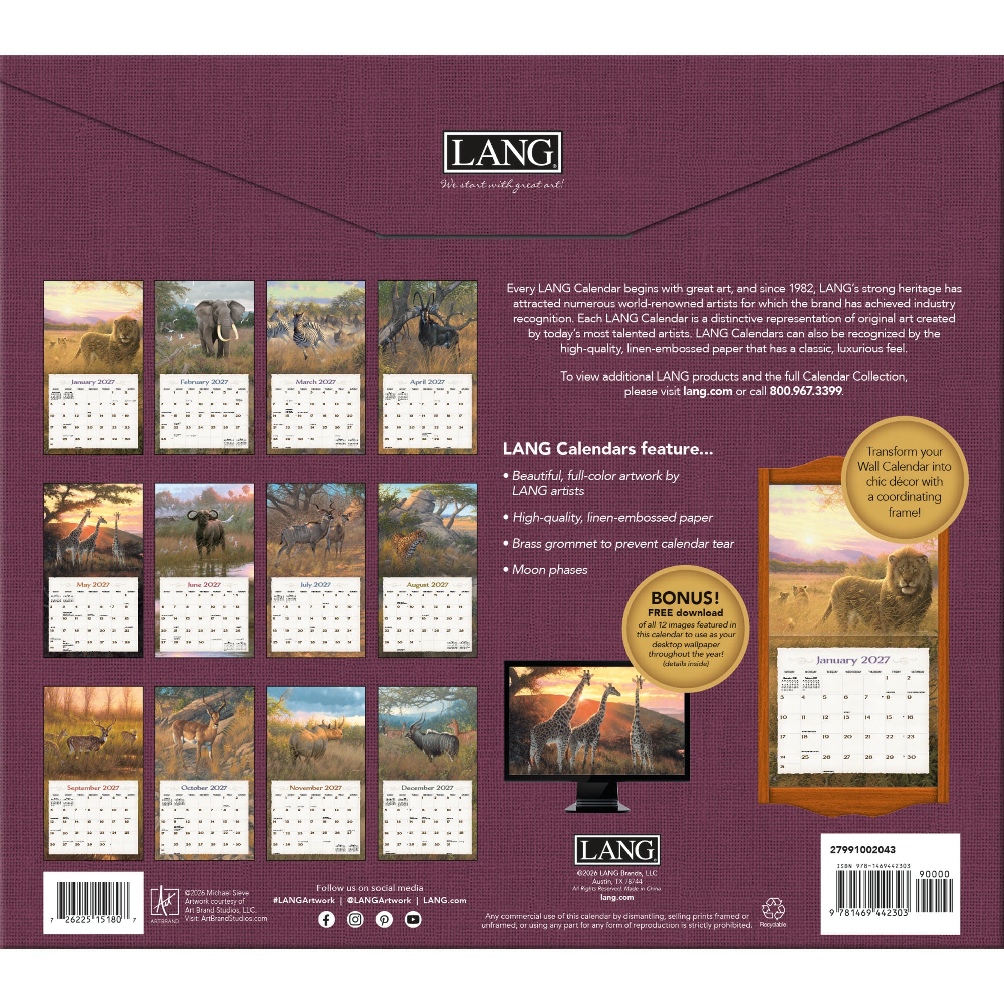 Spirit Of Africa 2027 | Wall Calendar