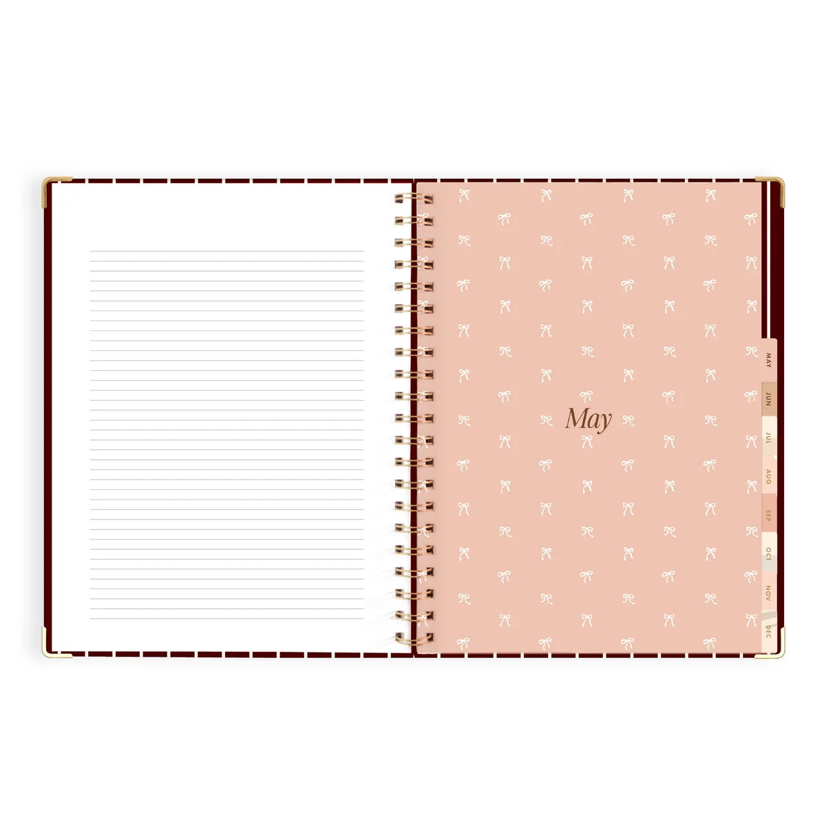 2027 A4 Academic Vertical Planner | Merlot Pinstripe