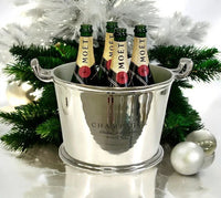 Shiny Nickle Champagne Bucket W/Logo
