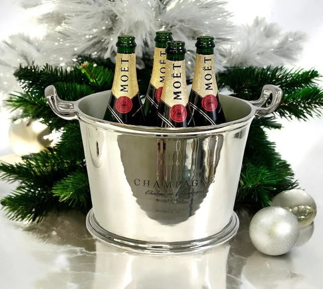 Shiny Nickle Champagne Bucket W/Logo