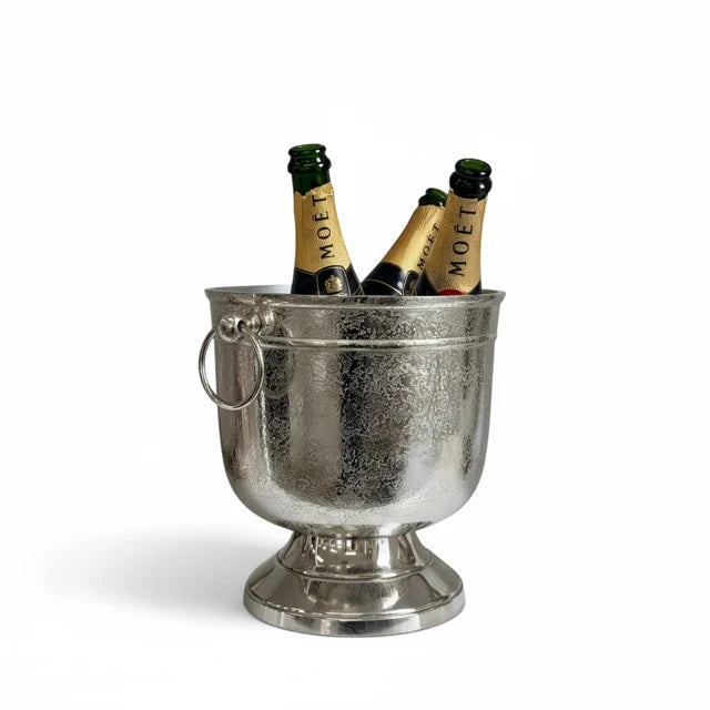 Textured Bucket Shiny Base Nickel W/Ring Handles