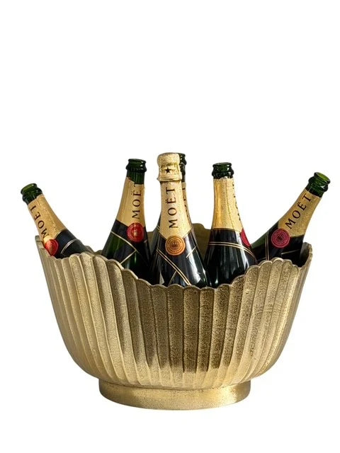 Large Party Round Gold Wine Bucket