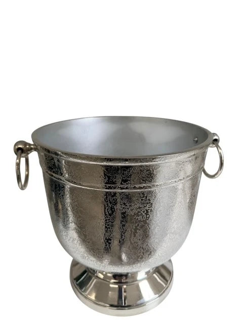 Textured Bucket Shiny Base Nickel W/Ring Handles