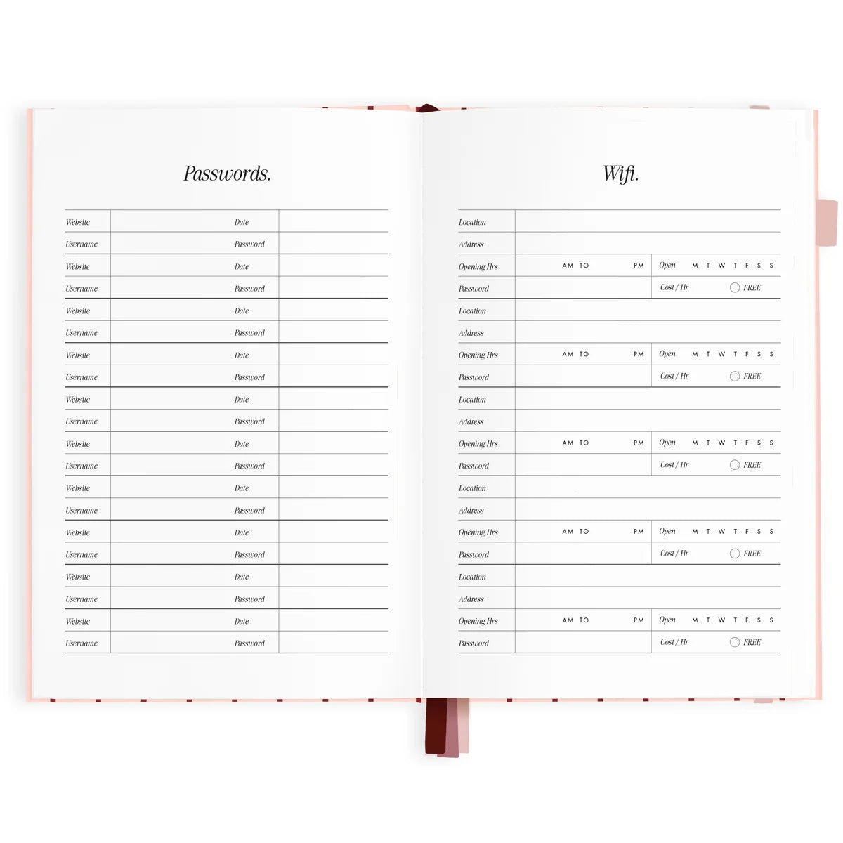 2027 A5 Horizontal Planner | Rosé Pinstripe