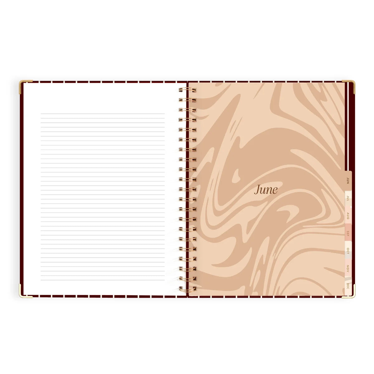 2027 A4 Academic Vertical Planner | Merlot Pinstripe