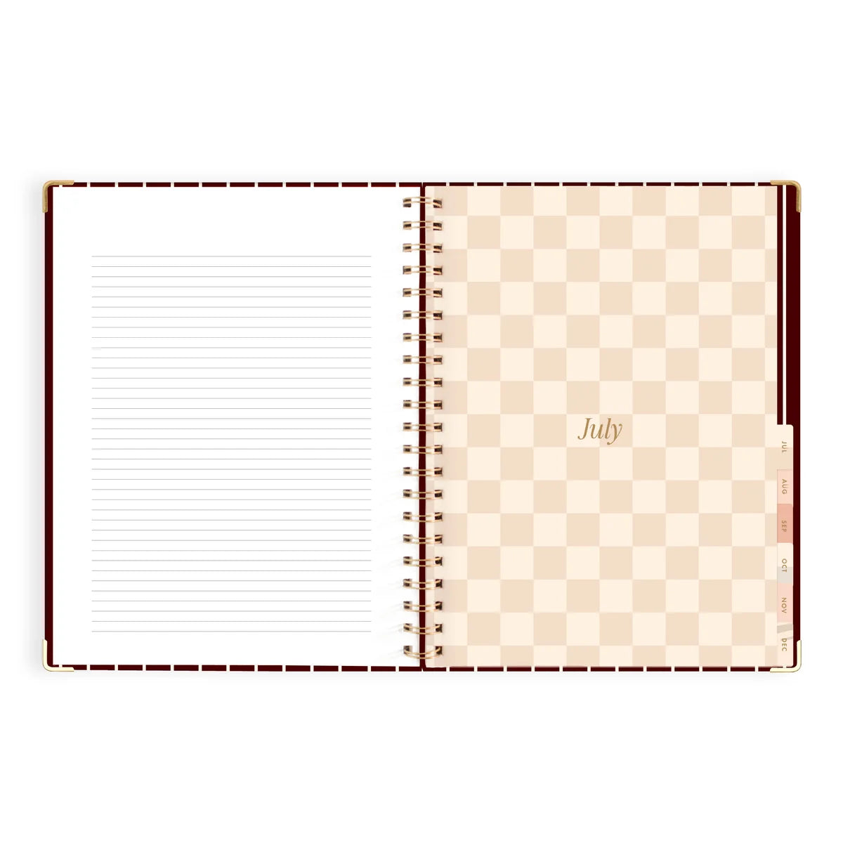 2027 A4 Academic Vertical Planner | Merlot Pinstripe