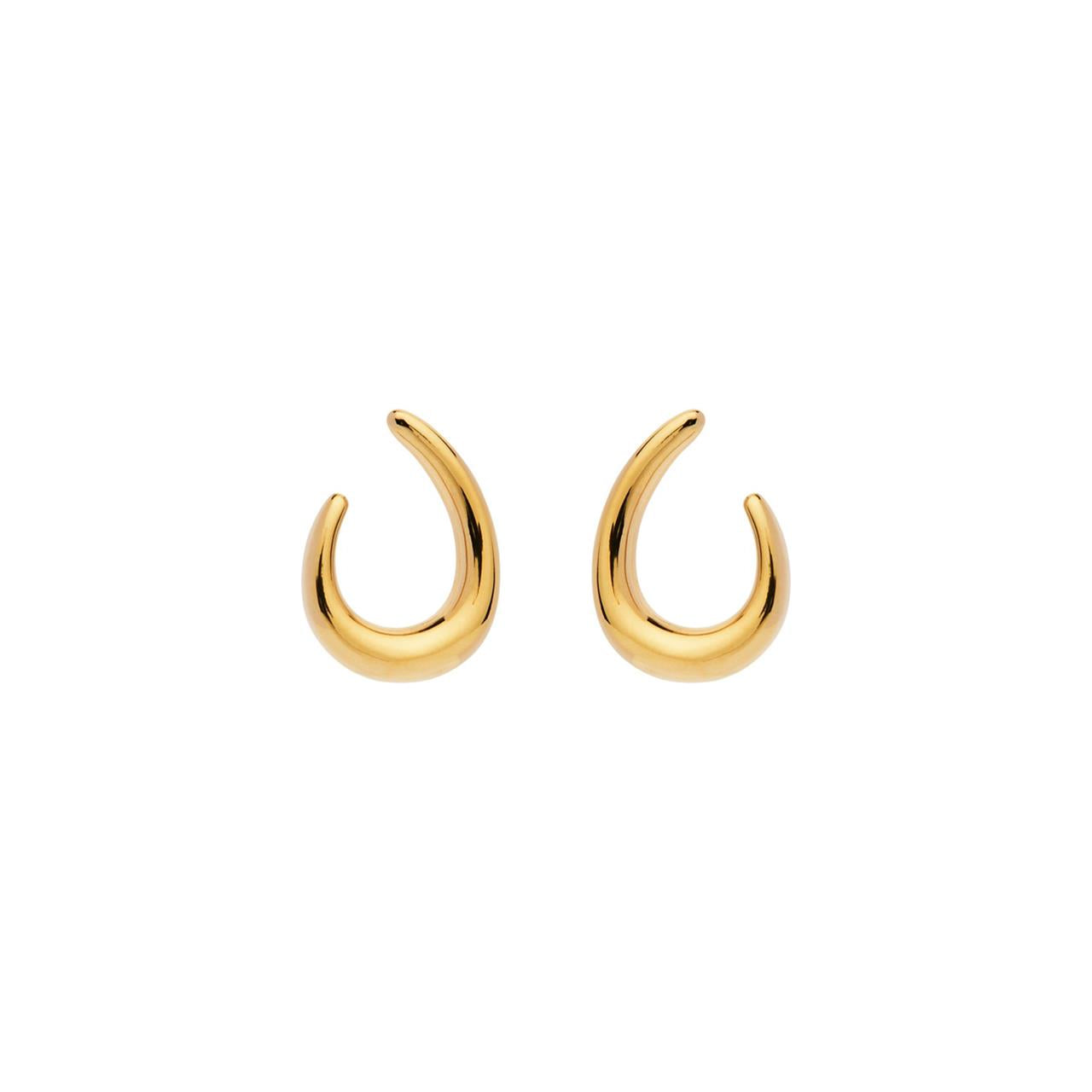 Baby Curl Yellow Gold Stud Earring