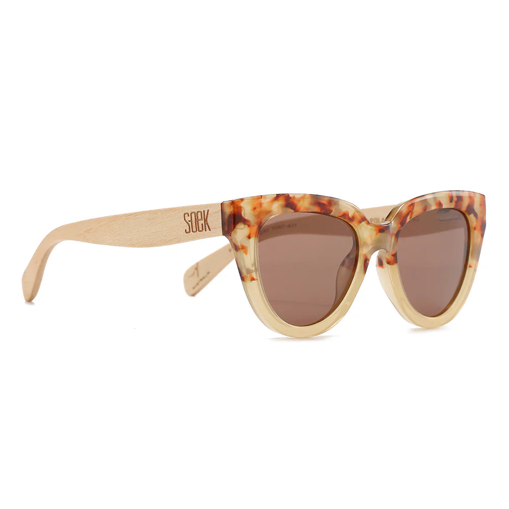 Flutter Desert Tort Sunglasses l Brown Lens l White Maple Arms