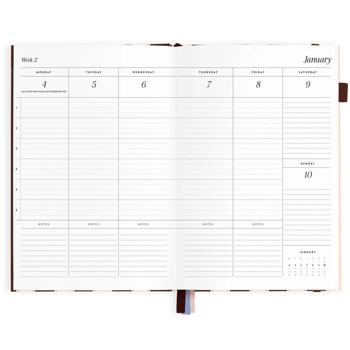 2027 A5 Academic Vertical Planner | Chocolate Stripe