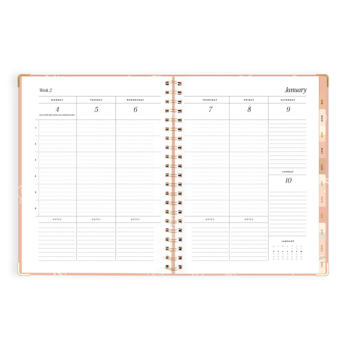 2027 A4 Academic Vertical Planner | Amalfi Peach