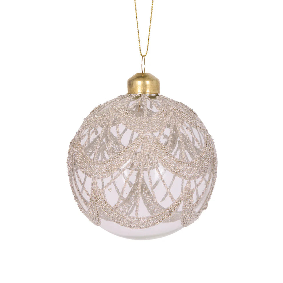 Champagne Lace Round Bauble