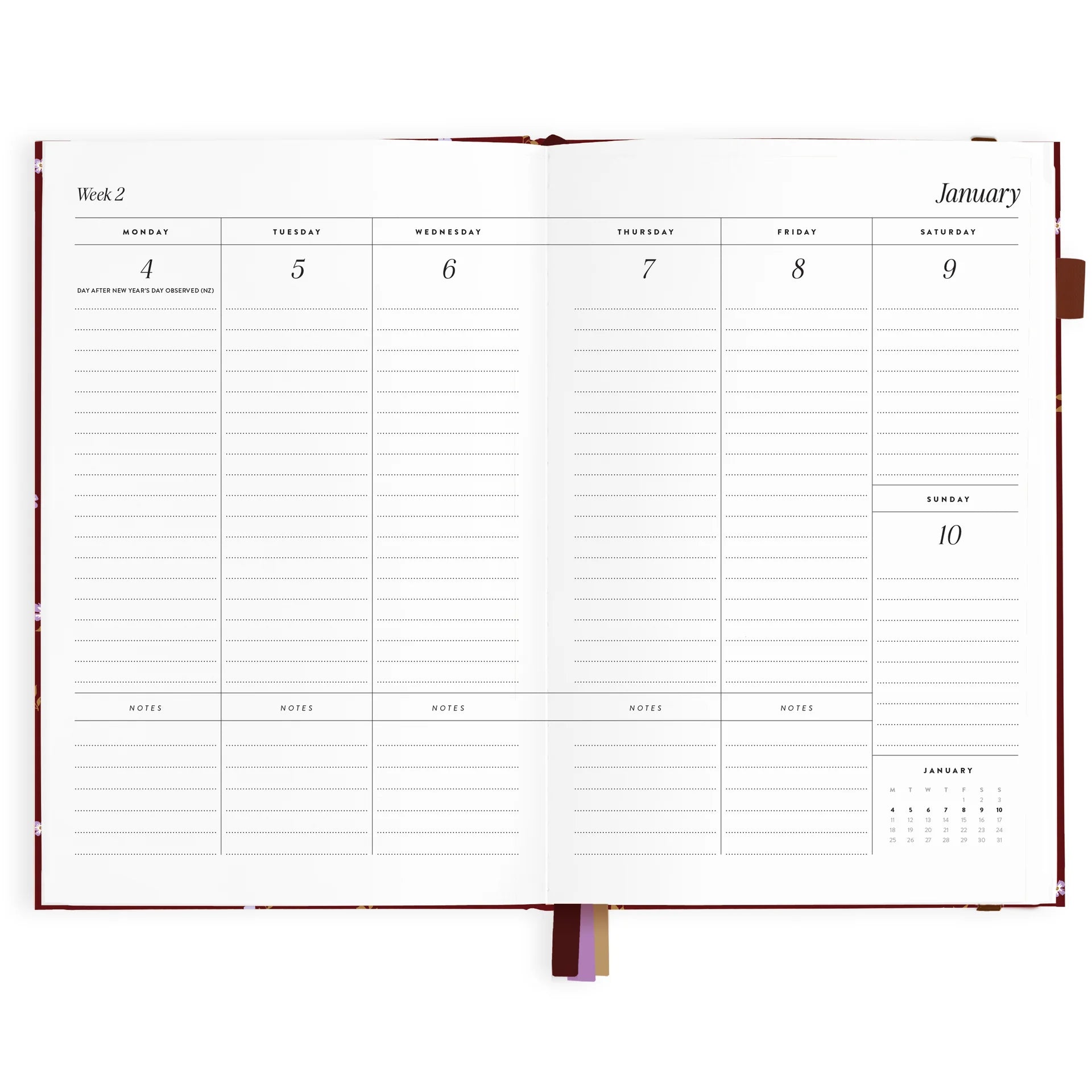 2027 A5 Vertical Planner | Cherry Wisteria