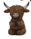 Resin Yoga Highland Cow