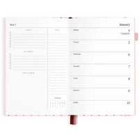2027 A5 Horizontal Planner | Rosé Pinstripe