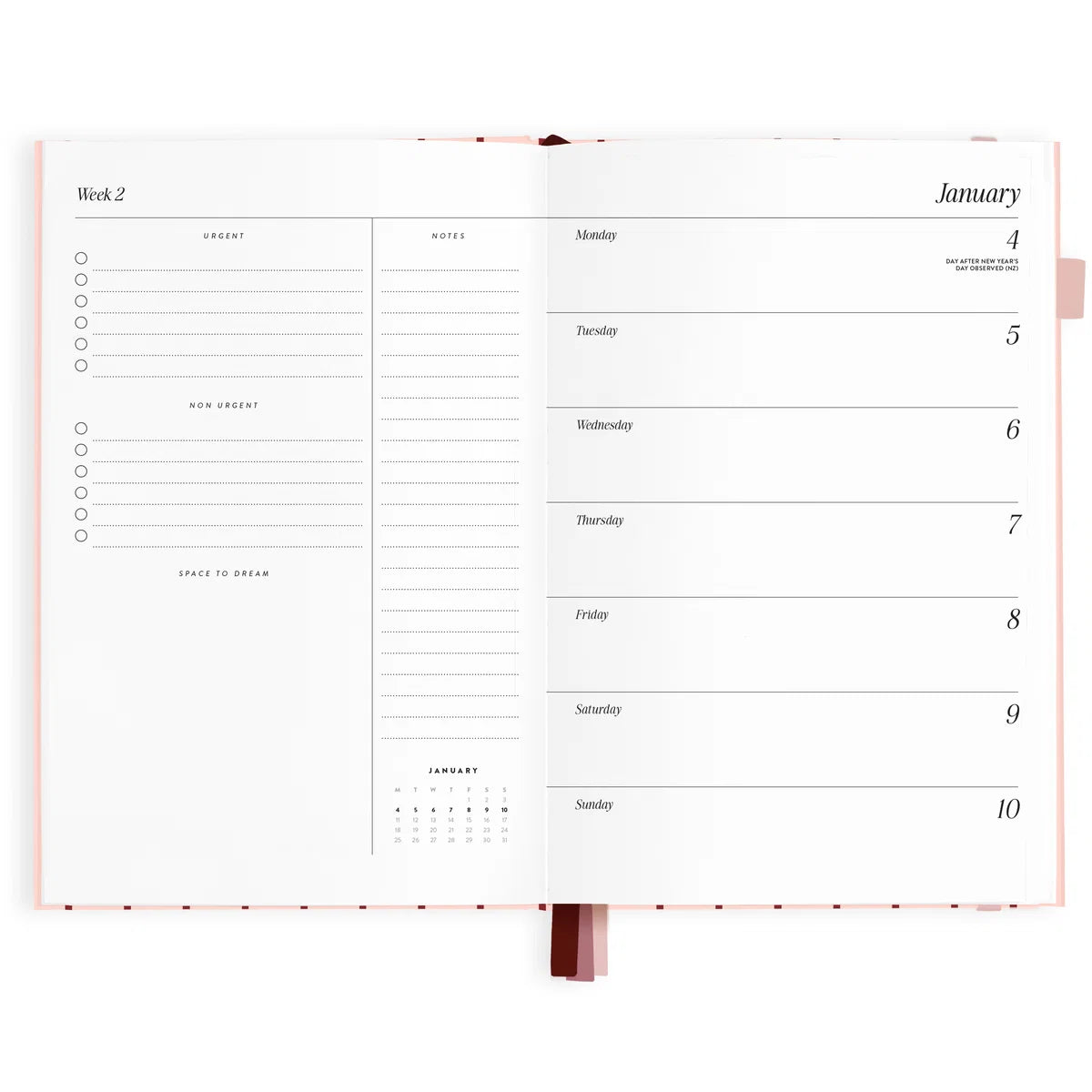 2027 A5 Horizontal Planner | Rosé Pinstripe