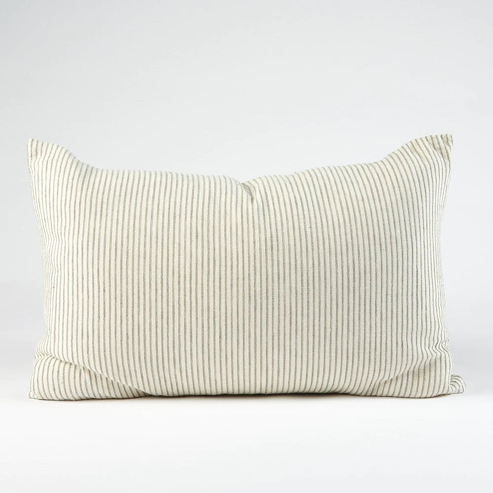 Marina Cushion | White w' Pistachio Stripe