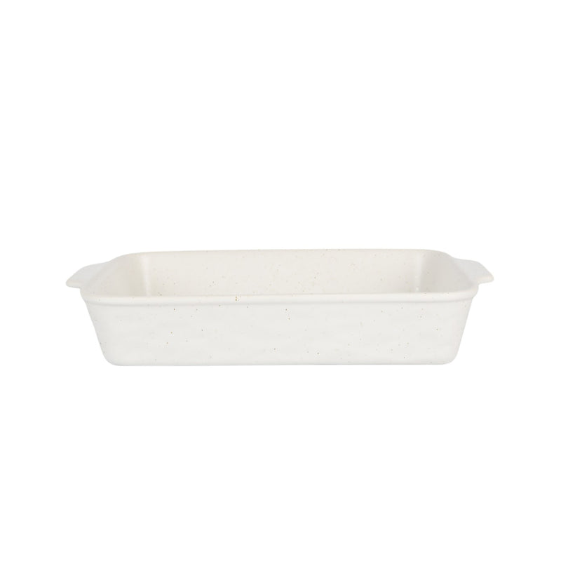 Ceramic Rectangle Bake Dish Speckled White