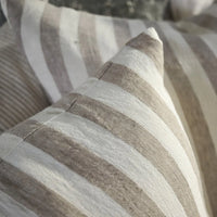 Santi Linen Cushion | White/Natural Stripe