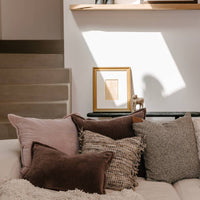 Evelyn Velvet Cushion | Mink