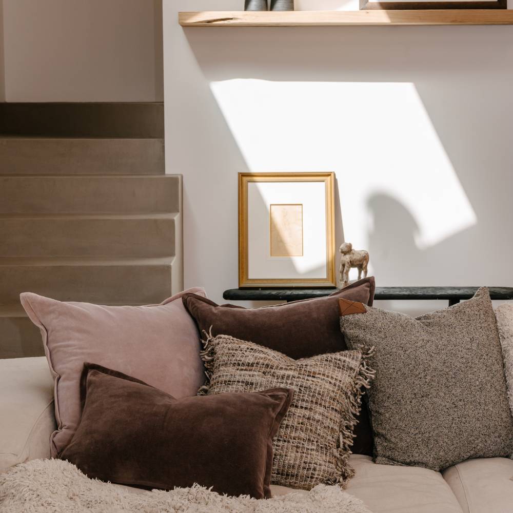 Evelyn Velvet Cushion | Mink