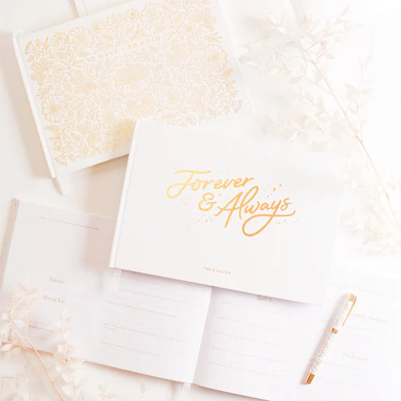 Forever & Always Prompted Wedding Guest Book