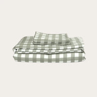 100% Organic Bamboo Sheet Set | Moss Gingham