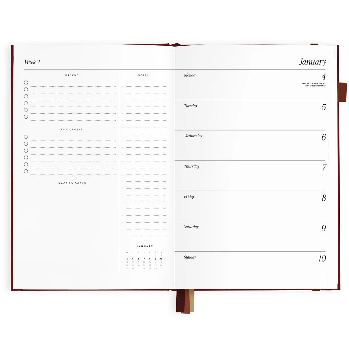 2027 A5 Horizontal Planner | Cherry