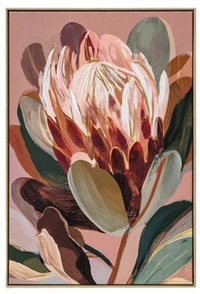 Protea Blush Collection Hand Painted Print with Frame