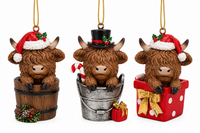 Resin Highland Cow Hanging Ornament