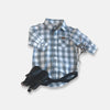 Baby Boys Dress Shirt Romper | Large Blue Check