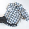 Baby Boys Dress Shirt Romper | Large Blue Check