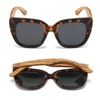 Riviera Toffee Half Tortoise Half Black Frame l Black Polarised Lens l Walnut ArmsMaple Arms”