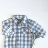 Baby Boys Dress Shirt Romper | Large Blue Check