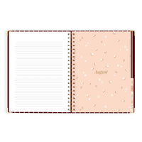 2027 A4 Academic Vertical Planner | Merlot Pinstripe