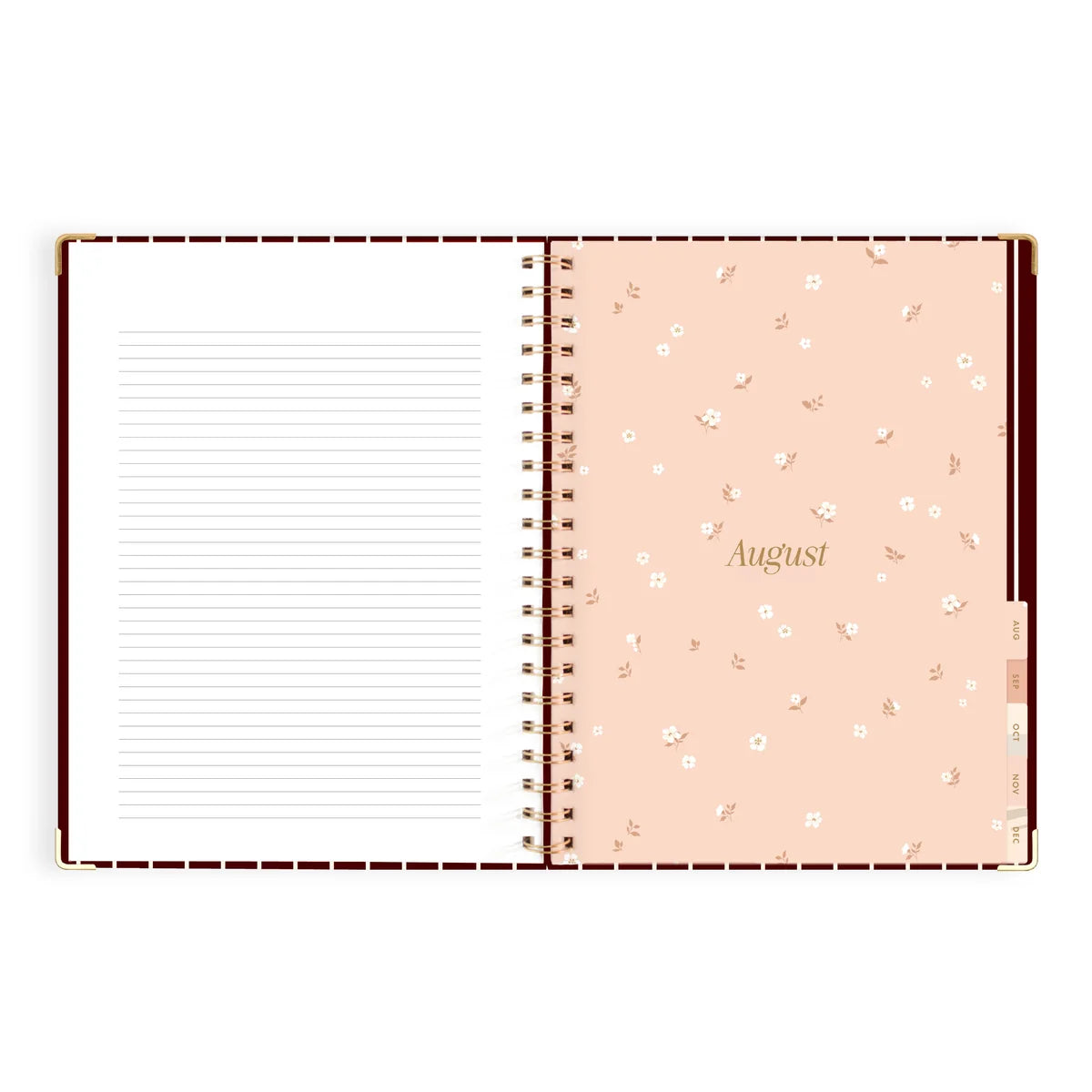 2027 A4 Academic Vertical Planner | Merlot Pinstripe