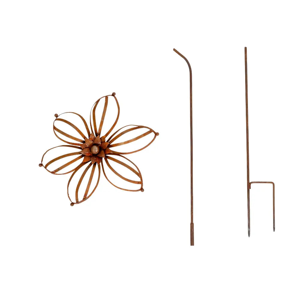 Silhouette Flower Stake Rust