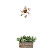 Silhouette Flower Stake Rust