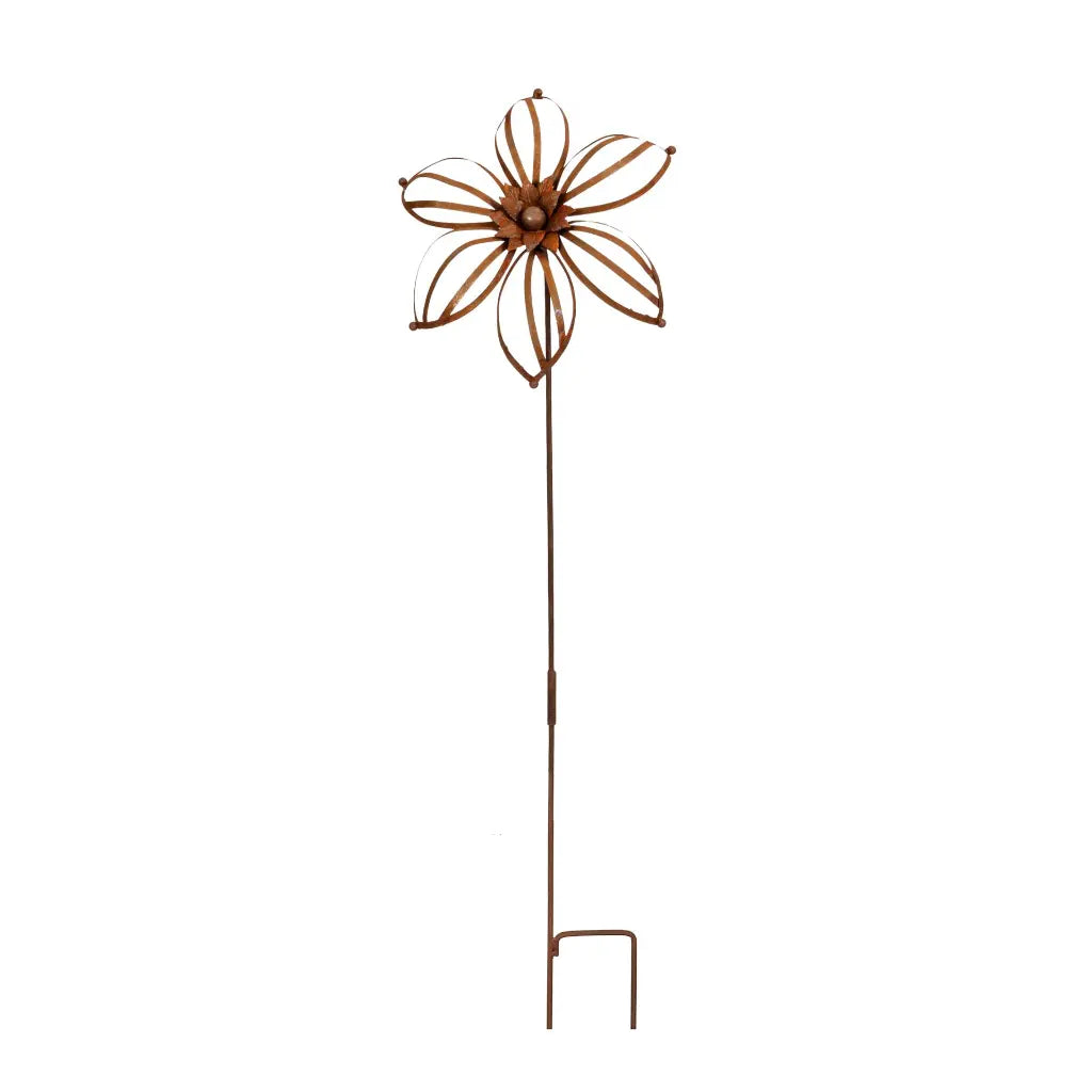 Silhouette Flower Stake Rust