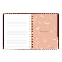 2027 A4 Academic Vertical Planner | Merlot Pinstripe