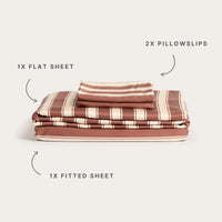 100% Organic Bamboo Sheet Set | Cinnamon Stripe