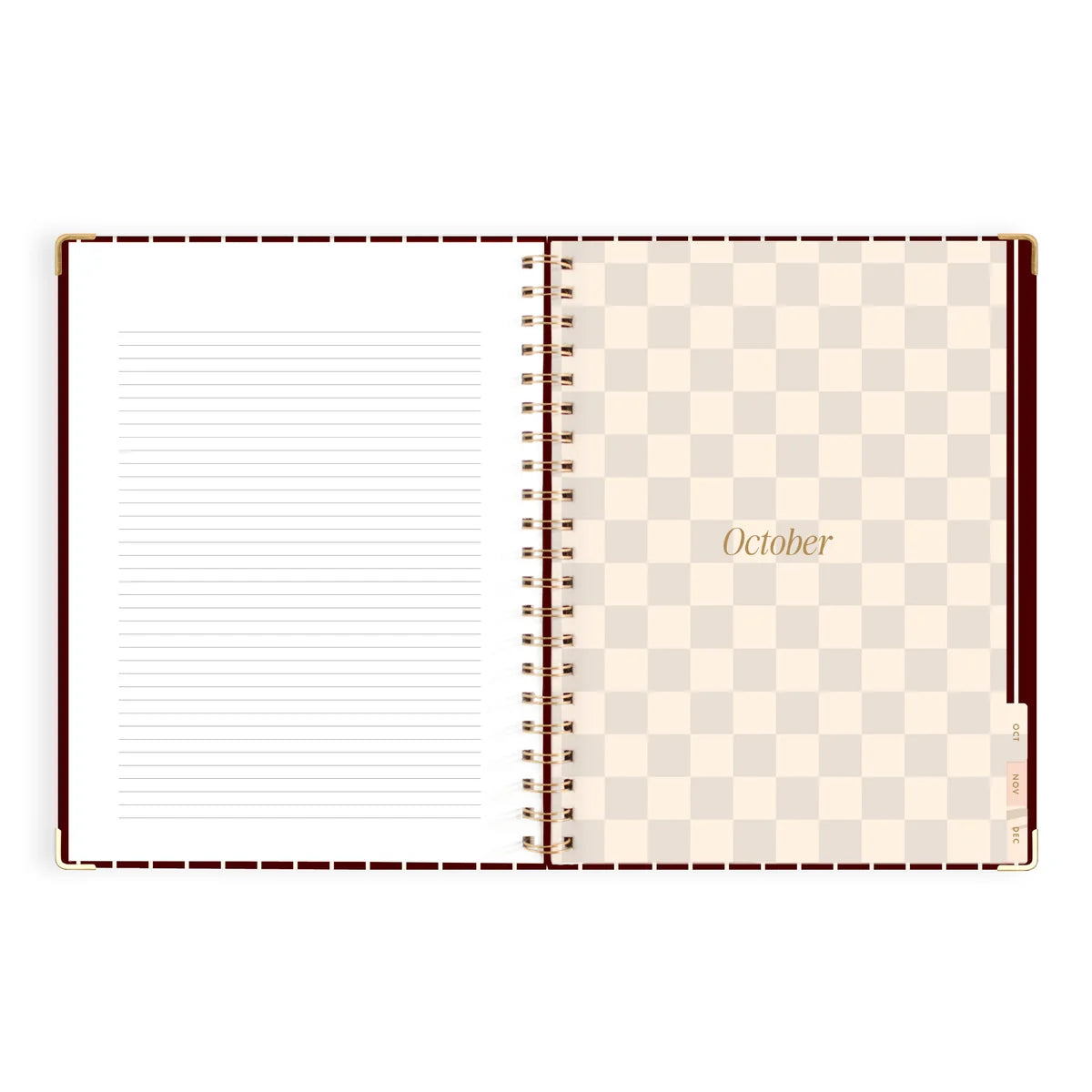 2027 A4 Academic Vertical Planner | Merlot Pinstripe