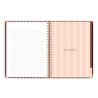 2027 A4 Academic Vertical Planner | Merlot Pinstripe