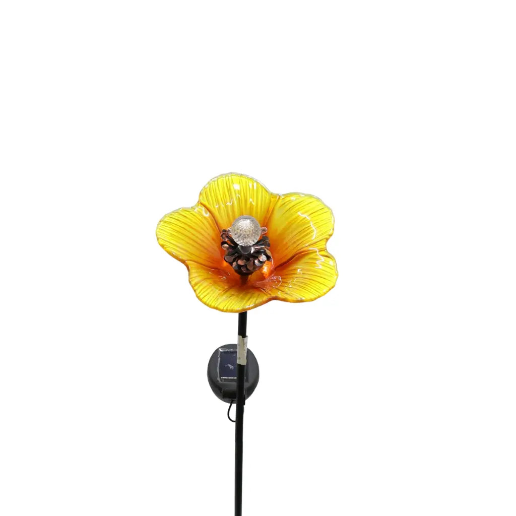 Glass Flower Solar Stake